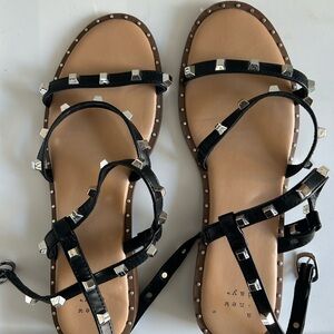 a new day Black Studded Sandals